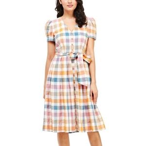 Poppy V Neck Gingham Dress